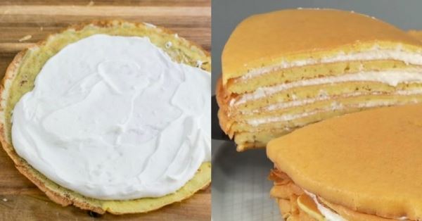 Бисквитный торт на сковороде